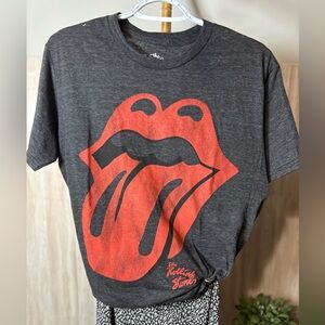 The Rolling Stones Adult T-Shirt Charcoal and Red